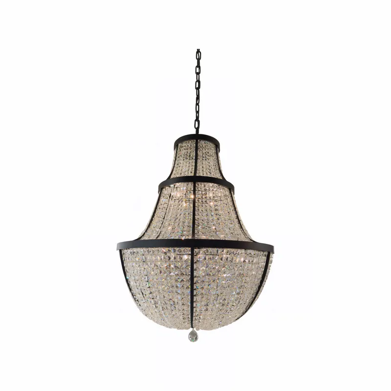 Crystal Baller 12 Light Leaded Crystal Empire Pendant - Heritage Black — Varaluz Lighting LED Landscape Lights  