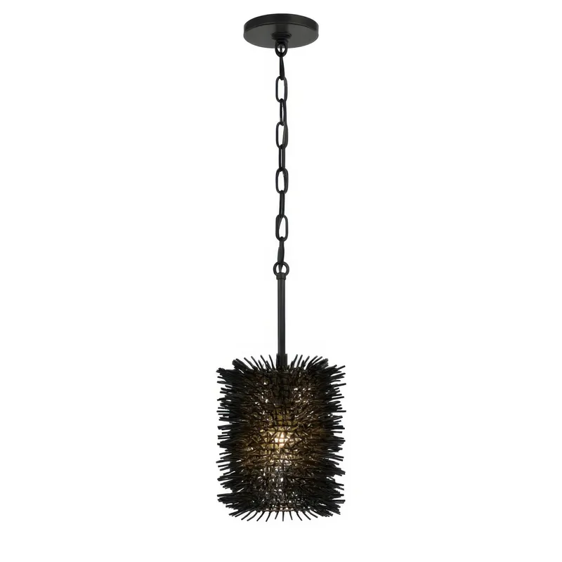 Urchin 1 Light Cylinder Mini Pendant - Black — Varaluz Lighting LED Landscape Lights  