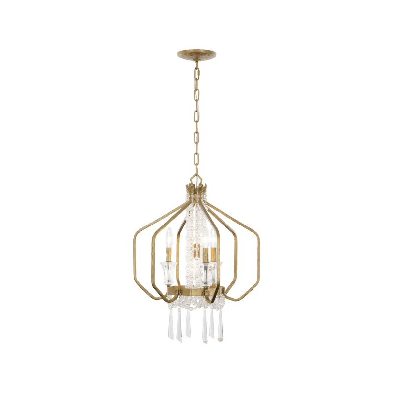 Barcelona 4 Light Crystal Pendant - Brass Kisser — Varaluz Lighting LED Landscape Lights  