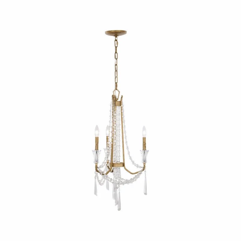 Barcelona 3 Light Crystal Chandelier - Brass Kisser — Varaluz Lighting LED Landscape Lights  