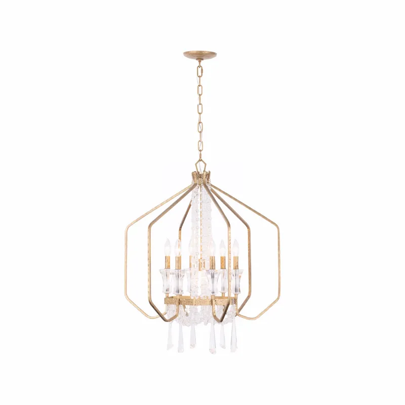 Barcelona 7 Light Crystal Pendant - Brass Kisser — Varaluz Lighting LED Landscape Lights  