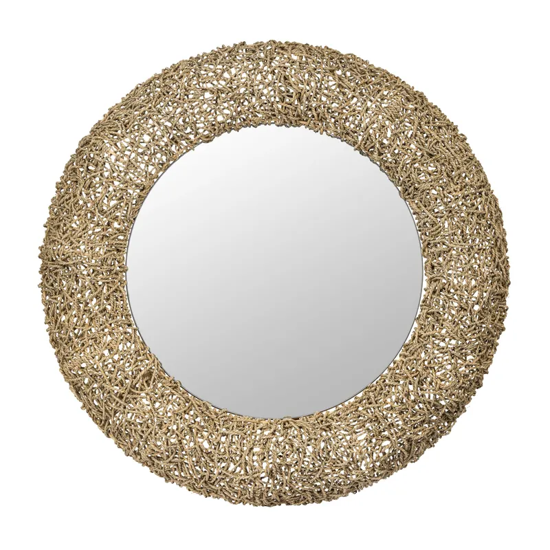 Tangled 33-in Wall Mirror - Natural Rope — Varaluz Lighting LED Wall Lights  