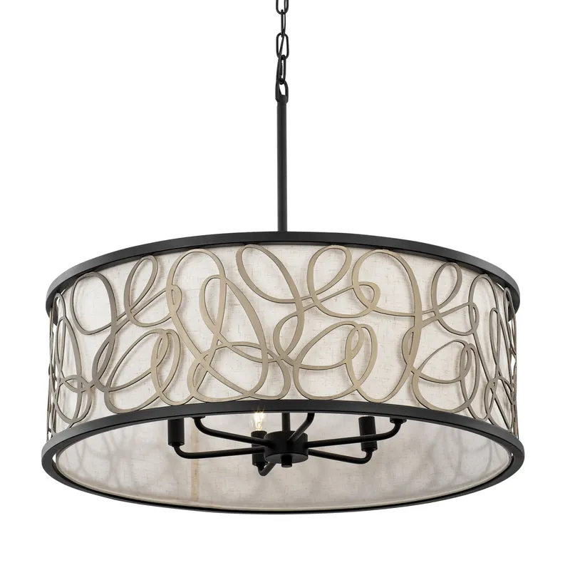 Scribble 6 Light Pendant - Matte Black/Artifact — Varaluz Lighting LED Landscape Lights  