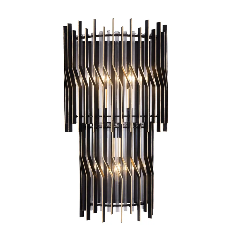 Park Row 3 Light Sconce - Matte Black/French Gold — Varaluz Lighting LED Smart & Connected Lighting  