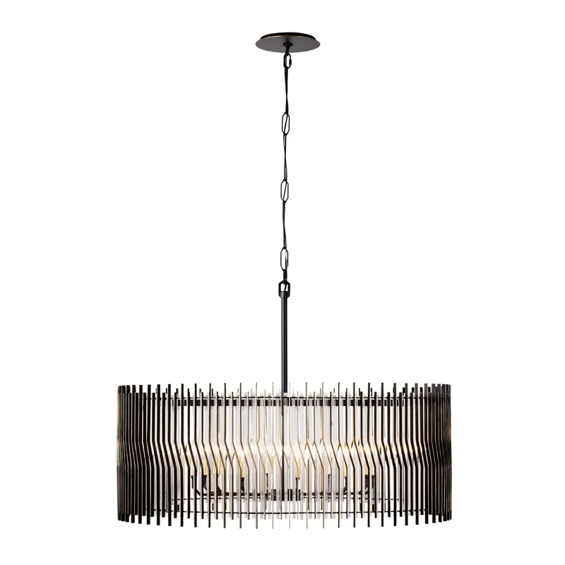 Park Row 10 Light   Pendant - Matte Black/French Gold — Varaluz Lighting LED Landscape Lights  
