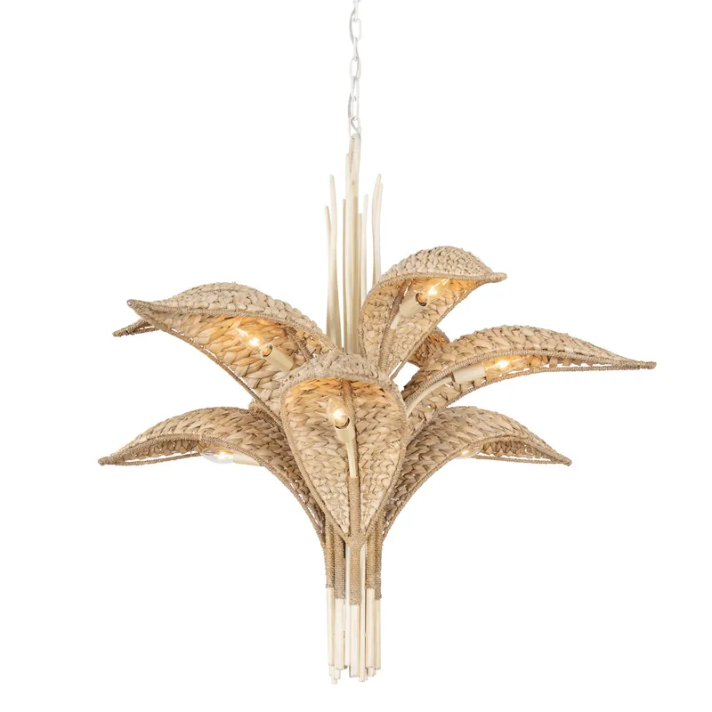 Century Palm 9 Light 3-Tier Chandelier - Country White — Varaluz Lighting LED Landscape Lights  