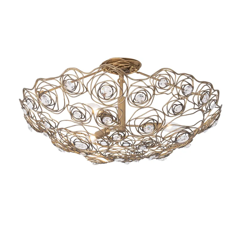 Ethereal Rose 3 Light Inverted Semi-Flush - Havana Gold Ombre — Varaluz Lighting LED Post Top Lights  