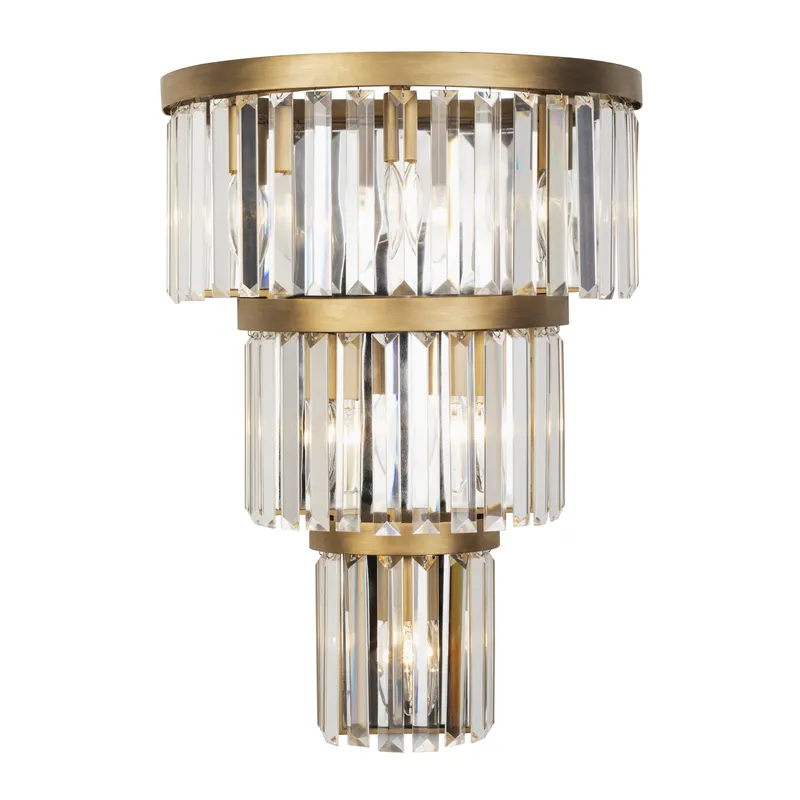 Social Club 6 Light 3-Tier Crystal Sconce - Havana Gold — Varaluz Lighting LED Smart & Connected Lighting  