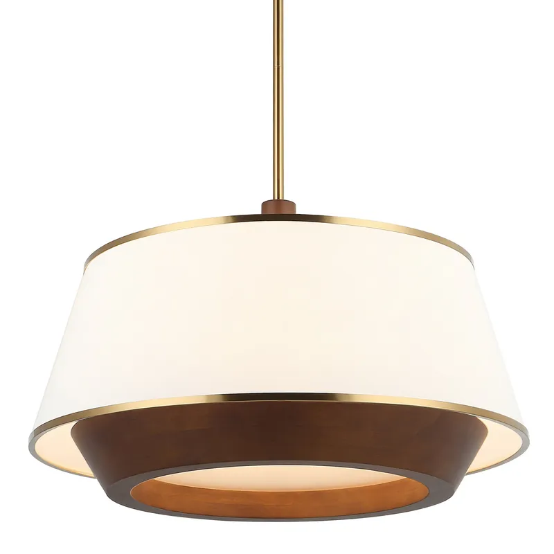 Desert Flyer 6 Light Pendant - Satin Brass/Medium Walnut — Varaluz Lighting LED Landscape Lights  