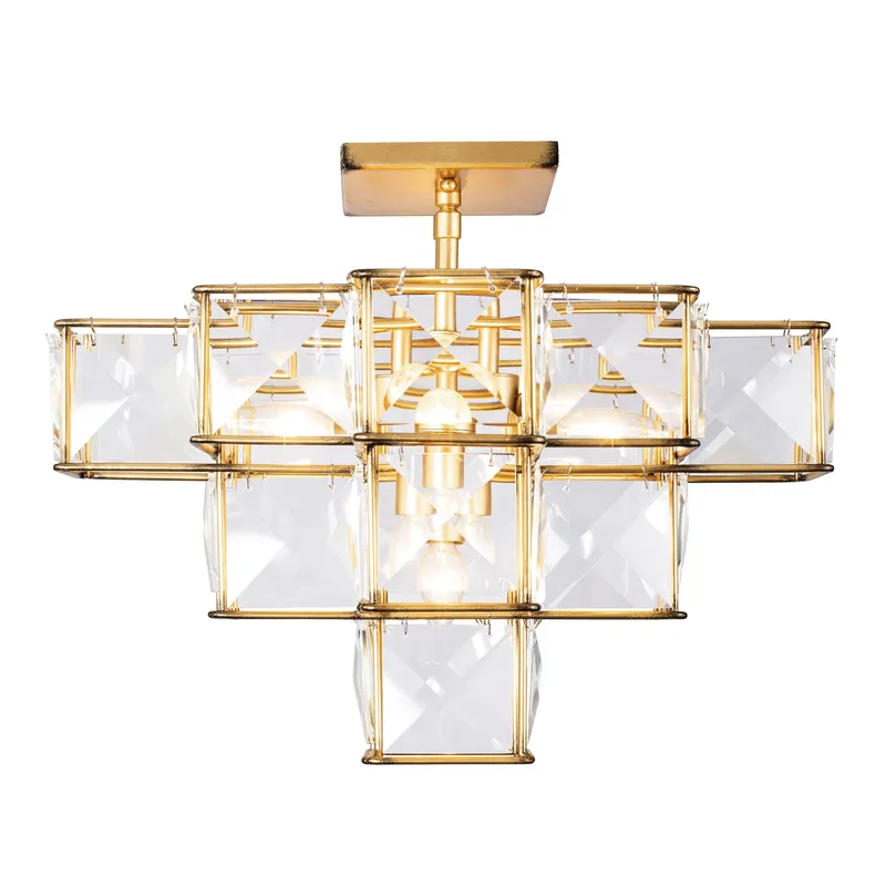 Cubic 5 Light Ceiling Fixture - Calypso Gold — Varaluz Lighting LED Post Top Lights  