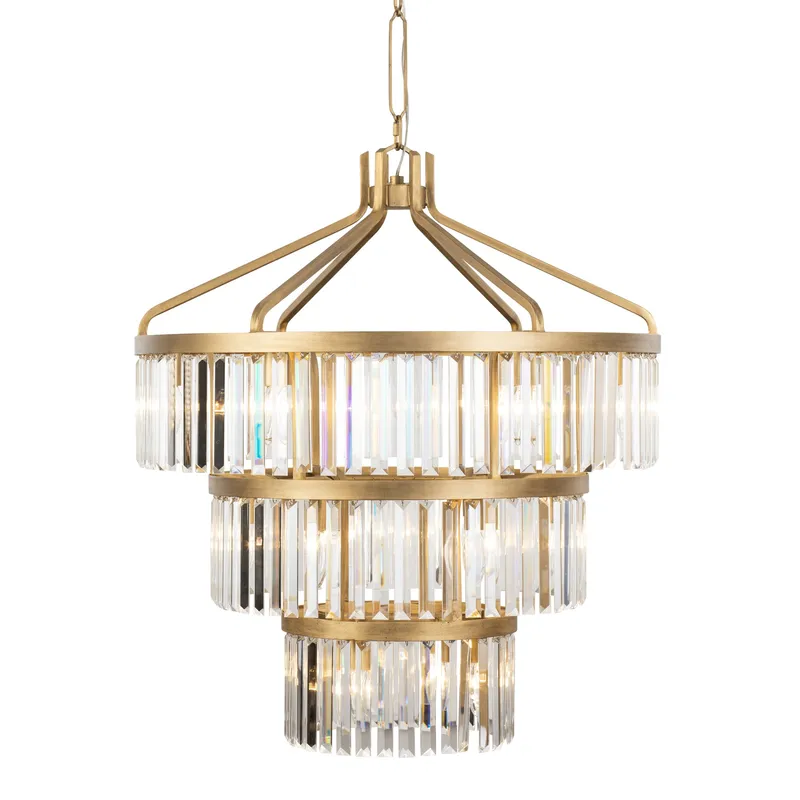 Social Club 15 Light 3-Tier Crystal Pendant - Havana Gold — Varaluz Lighting LED Landscape Lights  