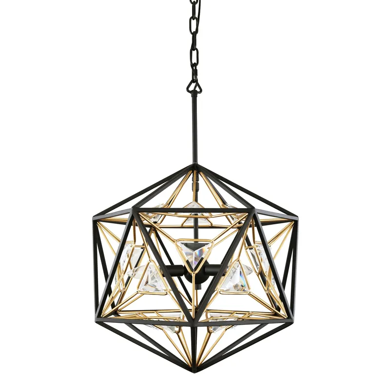 Marcia 3 Light Orb Pendant - Matte Black/French Gold — Varaluz Lighting LED Landscape Lights  