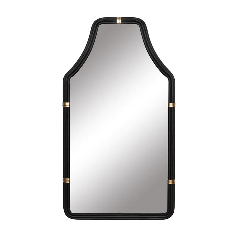 Federal Case 22x40   Wall Mirror - Matte Black/French Gold — Varaluz Lighting LED Wall Lights  
