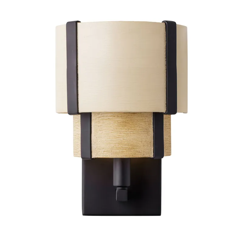Blonde Moment 1 Light   Sconce - Matte Black/Honey/Medium Oak — Varaluz Lighting LED Smart & Connected Lighting  