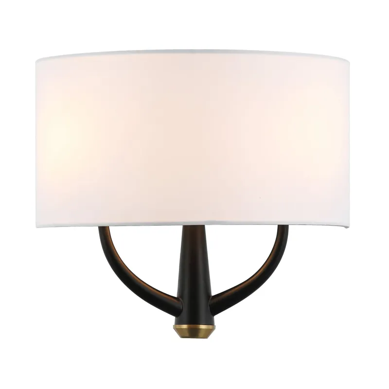 Patchwork 2 Light Sconce - Black/Satin Brass — Varaluz Lighting LED Smart & Connected Lighting  