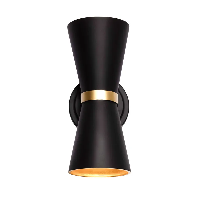 Mad Hatter 2 Light   Sconce - Matte Black/French Gold — Varaluz Lighting LED Smart & Connected Lighting  