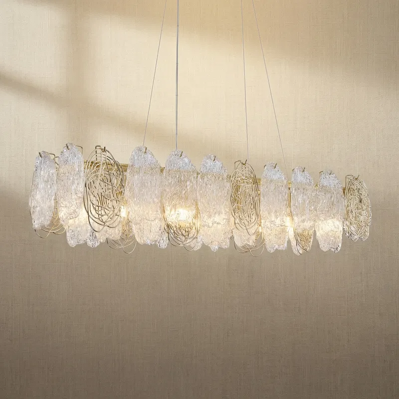 Filo Artisan Glass Linear Chandelier — YIOSI Lamps LED Linear Lights  3000K