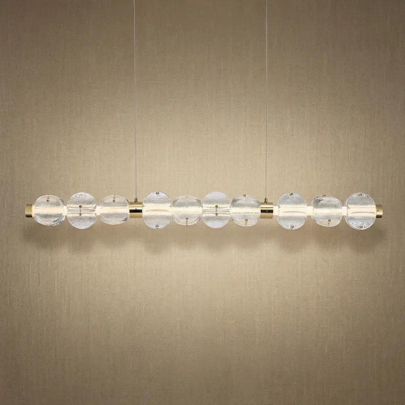 Vela Hand-Blown Glass Linear Chandelier — YIOSI Lamps LED Linear Lights  3000K