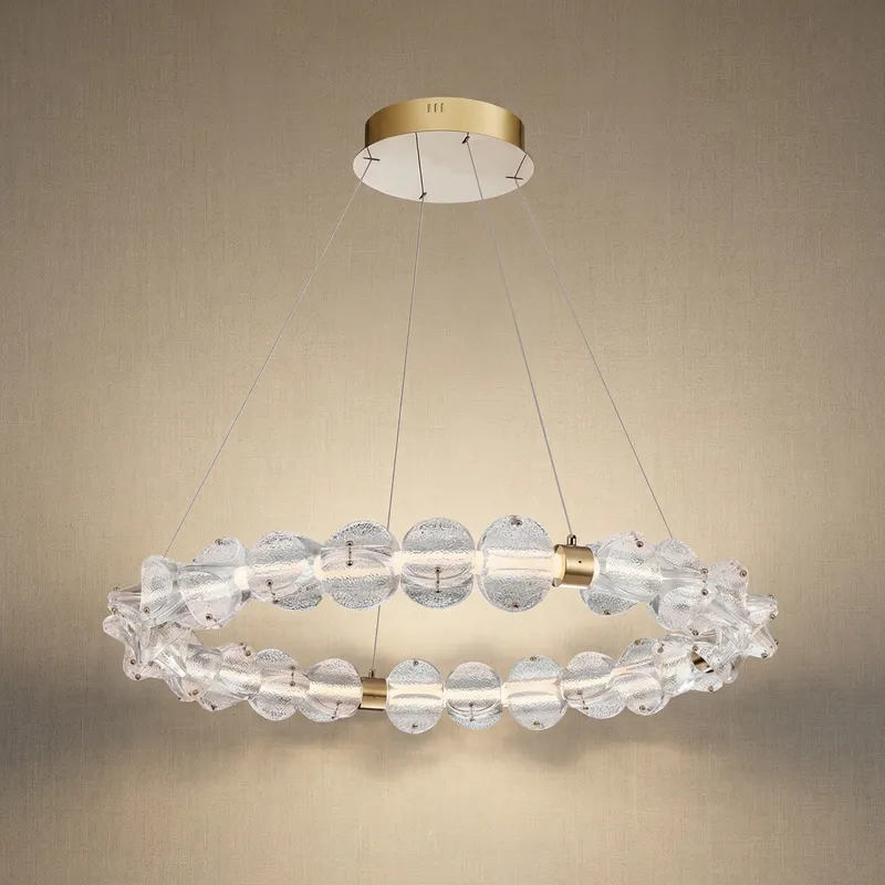 Vela Hand-Blown Glass Ring Chandelier — YIOSI Lamps LED Landscape Lights  3000K