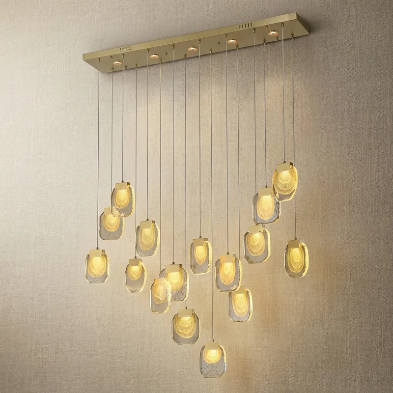 Serenata Hand-Blown Glass Cascading Chandelier 47" — YIOSI Lamps LED Landscape Lights  3000K