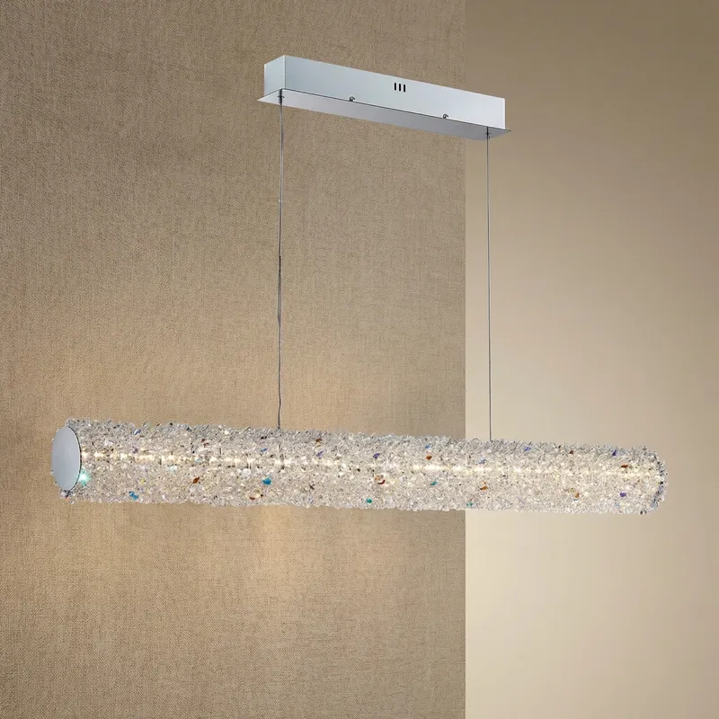 Lumina Crystal Linear Pendant Chandelier — YIOSI Lamps LED Linear Lights  3000K