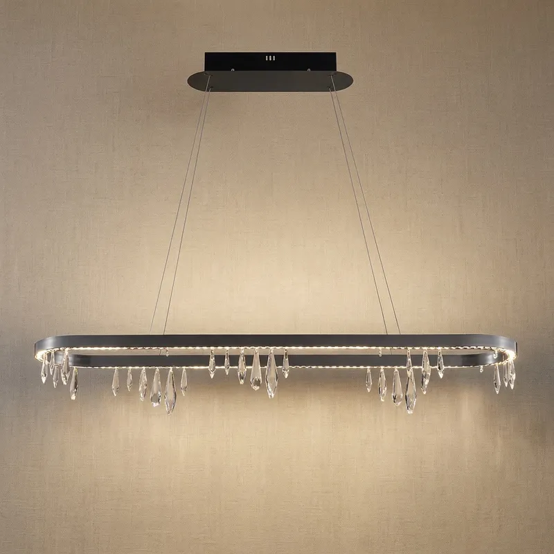 Orbit Linear Crystal Chandelier 47”L — YIOSI Lamps LED Linear Lights  3000K