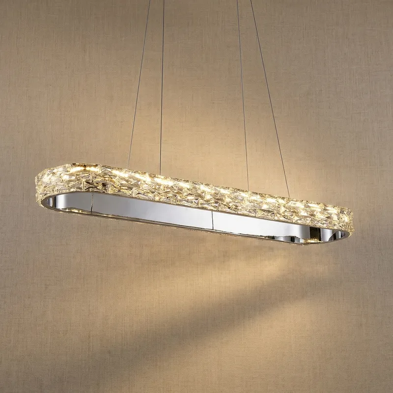 Vega Oval Crystal Chandelier — YIOSI Lamps LED Landscape Lights  3000K