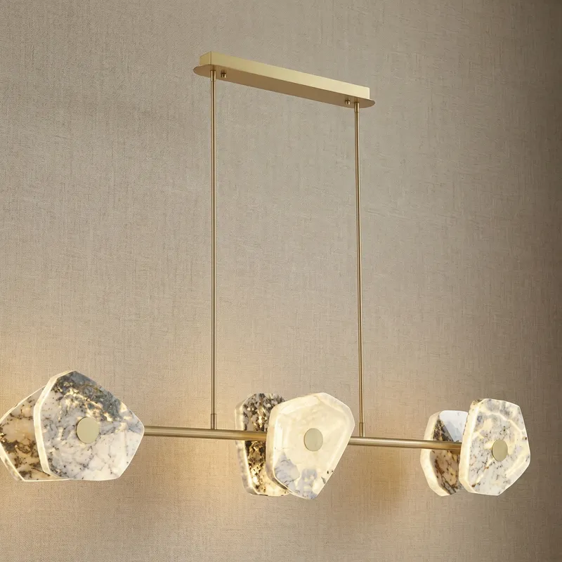 Petra Luxury Natural Stone Linear Chandelier — YIOSI Lamps LED Linear Lights 130.0W 3000K