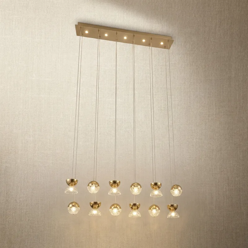 Glorious Grand Cascading Linear Crystal Chandelier — YIOSI Lamps LED Linear Lights  3000K