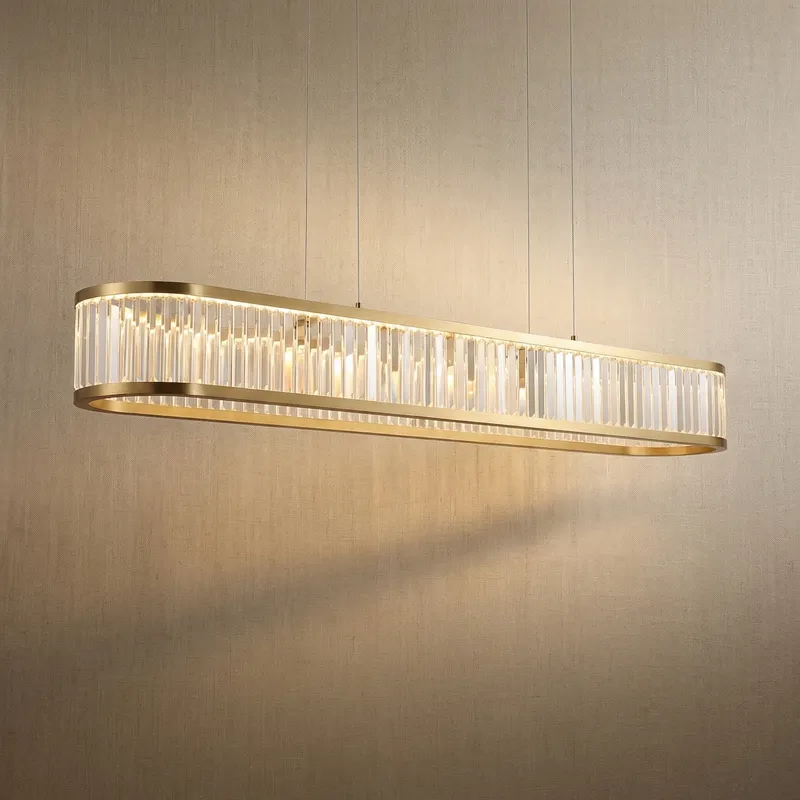 Crystara Natural Stone Linear Chandelier — YIOSI Lamps LED Linear Lights  3000K