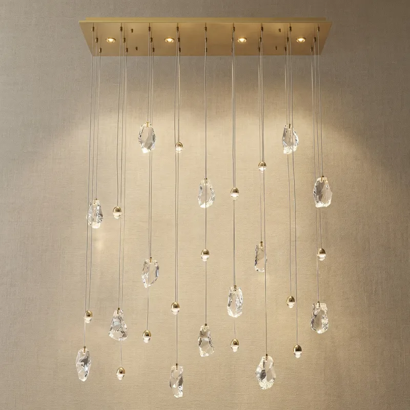 Carlyle Rectangular Cluster Crystal Chandelier — YIOSI Lamps LED Landscape Lights  3000K