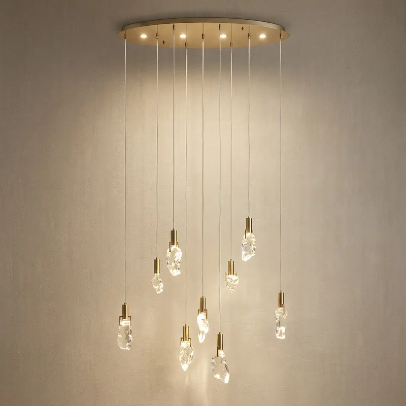 Carlyle Oval Cascade Crystal Chandelier — YIOSI Lamps LED Landscape Lights  3000K