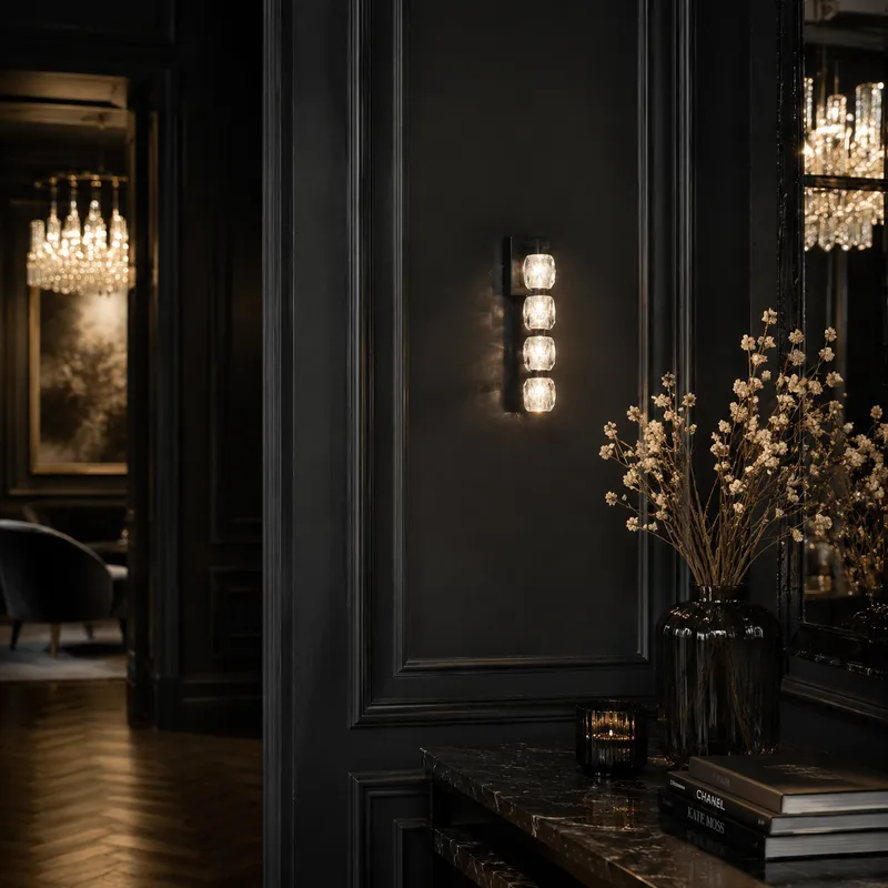 Seduction Vertical Crystal Wall Sconce — YIOSI Lamps LED Wall Lights  