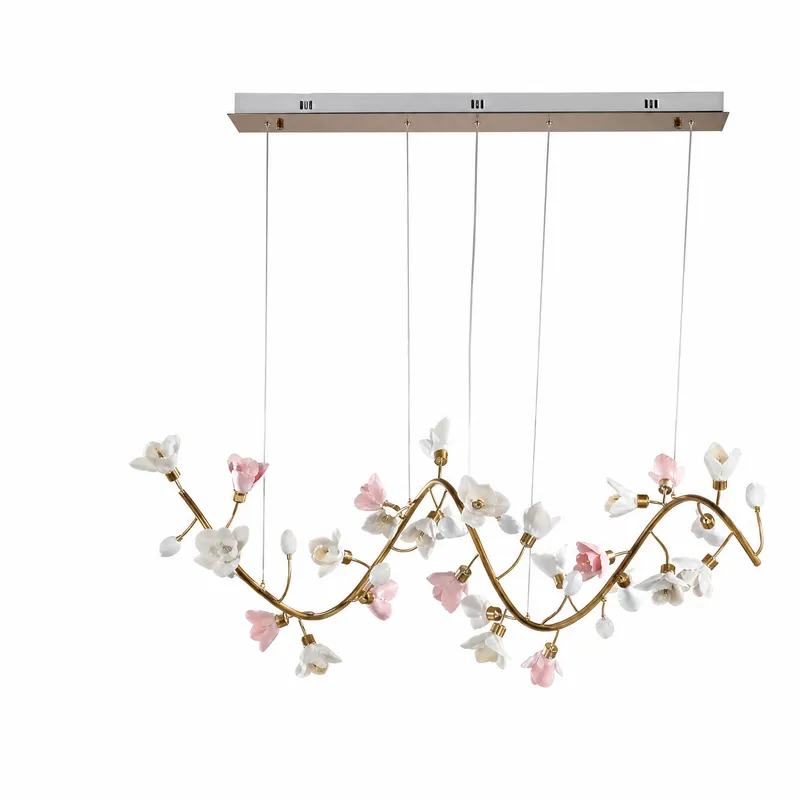 Brass Ceramic Linear Chandelier — YIOSI Lamps LED Linear Lights  