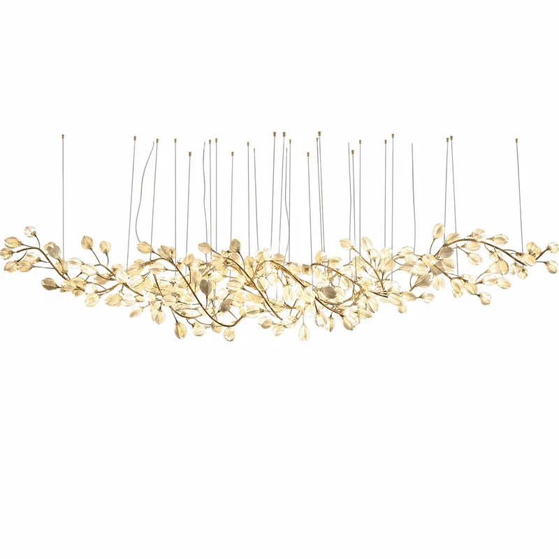 Lauro Ceramic Leaf Linear Chandelier — YIOSI Lamps LED Linear Lights  