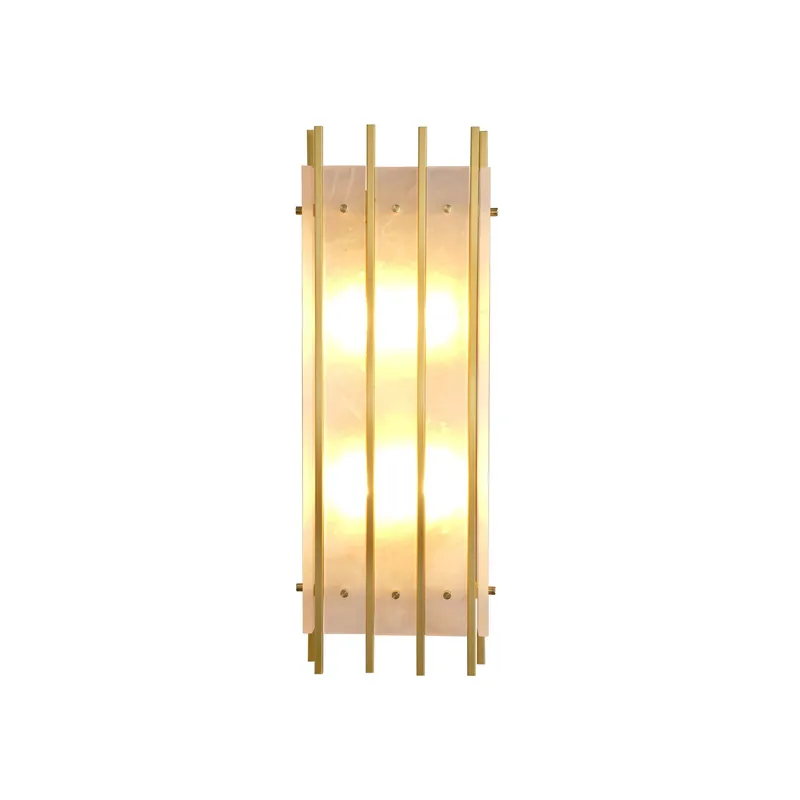Brass Square Natural Marble Wall Light — YIOSI Lamps LED Wall Lights  