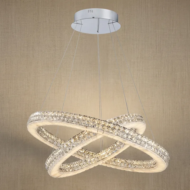 Yiosi 2-Tier Crystal & Alabaster Chandelier — YIOSI Lamps LED Landscape Lights  3000K