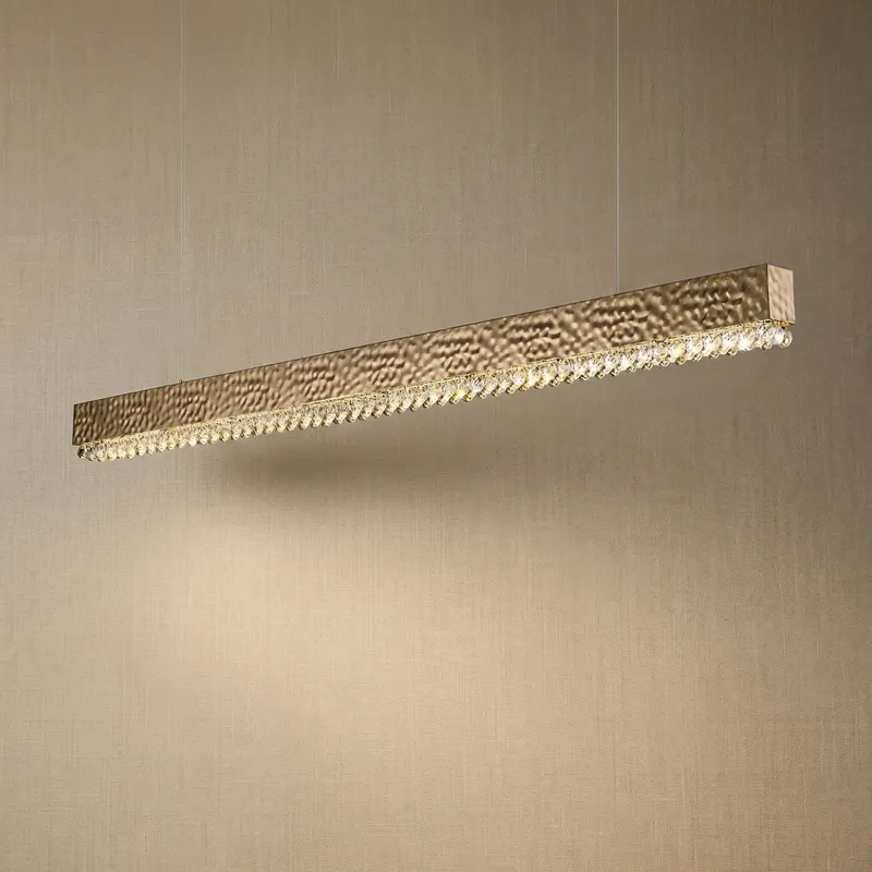 Yiosi Linear Crystal Bar Chandelier — YIOSI Lamps LED Linear Lights  3000K