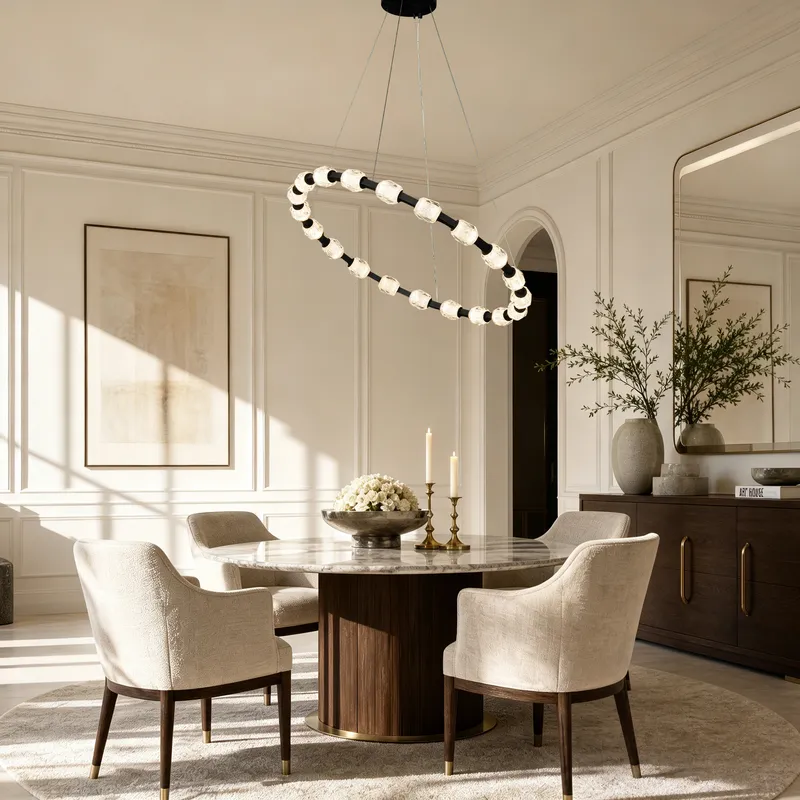 Seduction Round Ring Crystal Chandelier — YIOSI Lamps LED Landscape Lights  