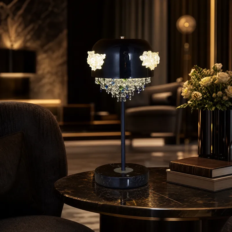 Floral Glory Modern Crystal Table Lamp — YIOSI Lamps LED Temporary & Work Lights 12.0W 