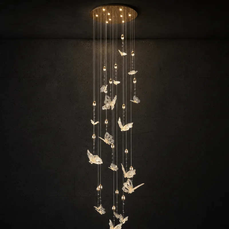 Butterfly Dream Modern Sculptural Ring Chandelier — YIOSI Lamps LED Landscape Lights 45.0W 