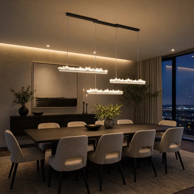 Wind & Wave Modern Linear Dining Pendant Light — YIOSI Lamps LED Linear Lights  