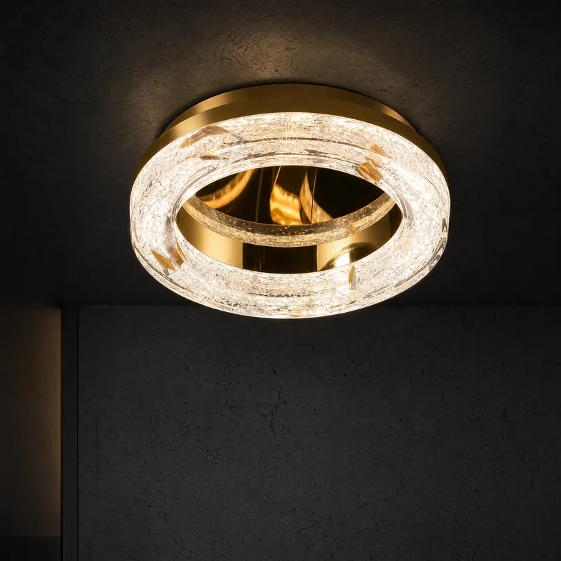 Modern Crystal Flush Mount Ceiling Light — YIOSI Lamps LED Post Top Lights 35.0W 