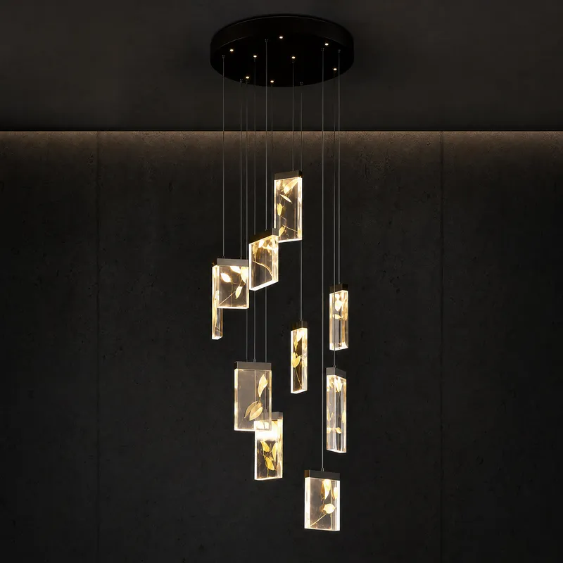 Purple Mountain Modern Multi-Tier Cluster Chandelier — YIOSI Lamps LED Landscape Lights 57.0W 