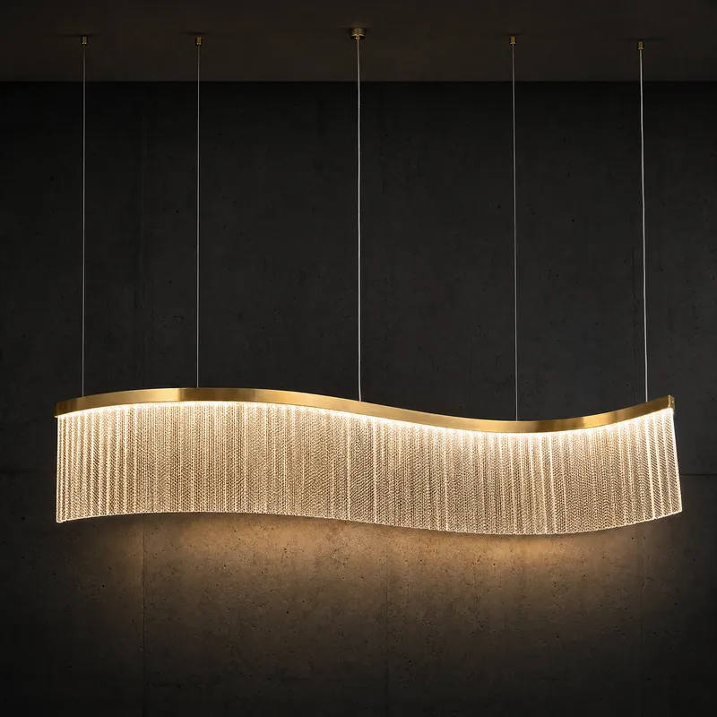 Prismata Crystal Modern Linear Dining Pendant Light — YIOSI Lamps LED Linear Lights  
