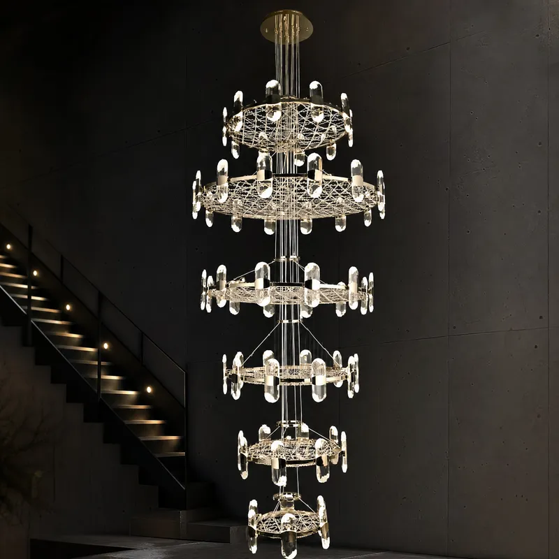 Pearl Net Modern Sculptural Ring Chandelier — YIOSI Lamps LED Landscape Lights  
