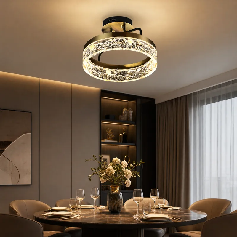 Ocean Star Modern Crystal Flush Mount Ceiling Light — YIOSI Lamps LED Post Top Lights 24.0W 