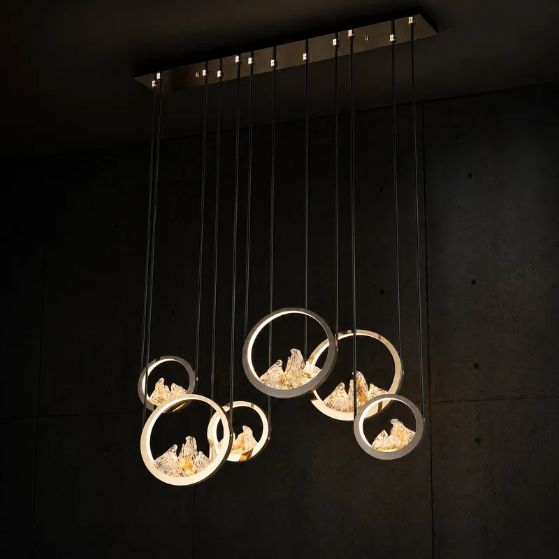 Moonlit Realm Modern Linear Dining Pendant Light — YIOSI Lamps LED Linear Lights 57.0W 