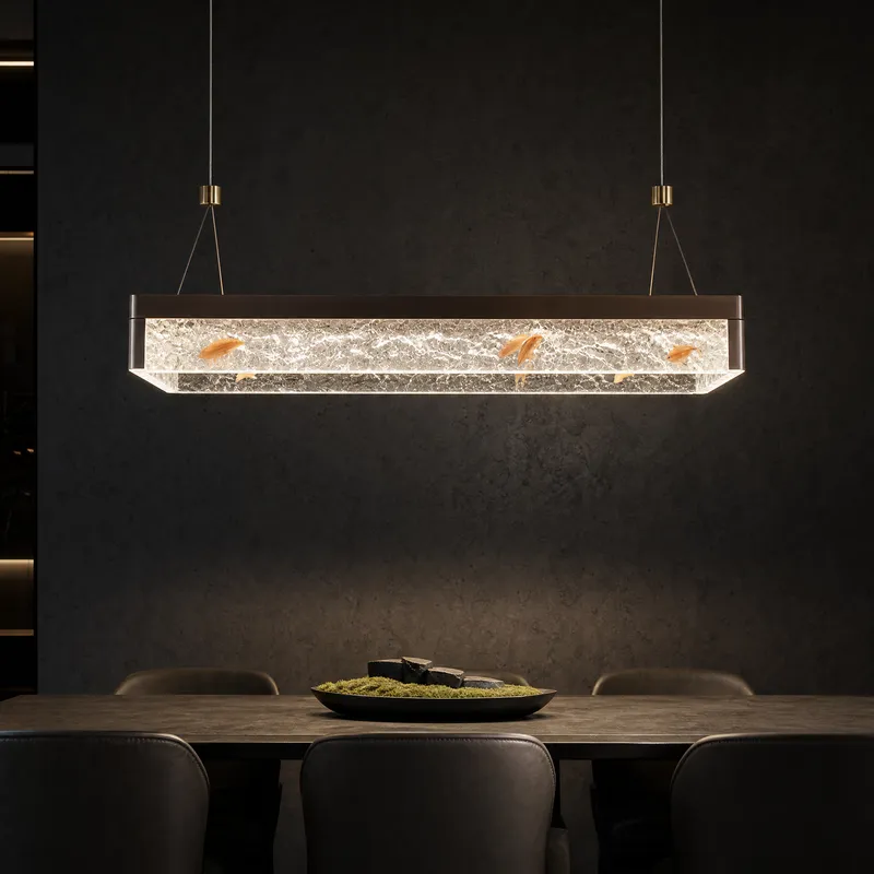 Luminous Cube Modern Linear Dining Pendant Light — YIOSI Lamps LED Linear Lights  