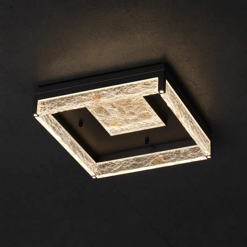 Luminous Cube Modern Crystal Flush Mount Ceiling Light — YIOSI Lamps LED Post Top Lights  